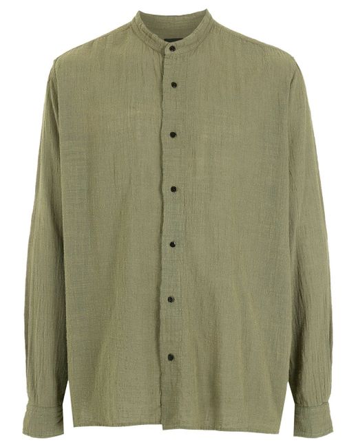 Osklen collarless buttoned shirt