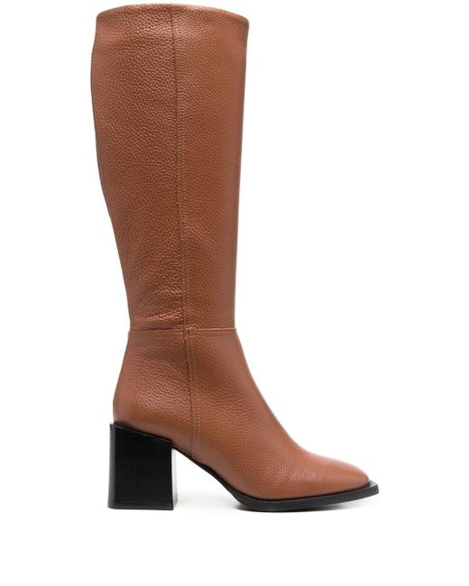 Pollini 75mm leather knee boots