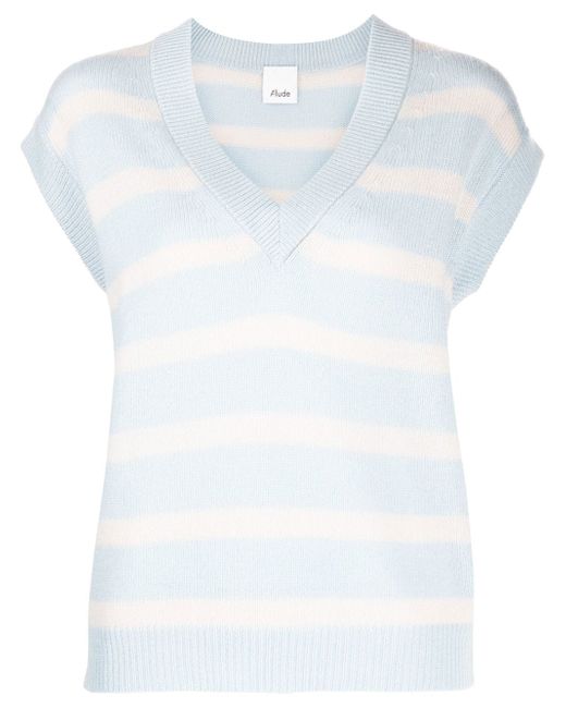 Allude striped knitted top