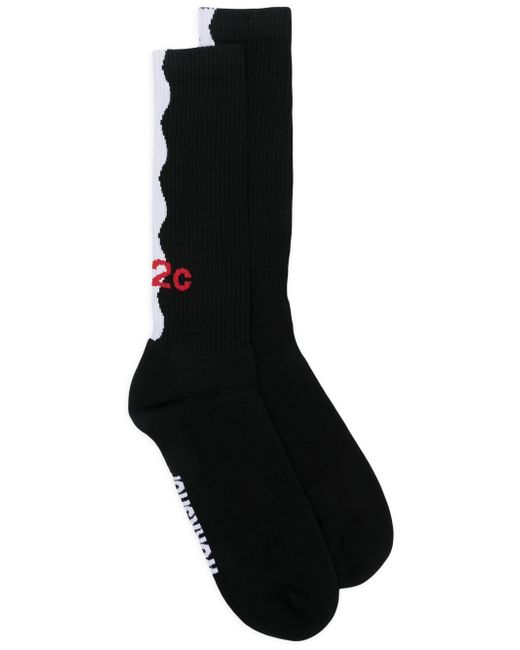 032C intarsia-knit logo socks