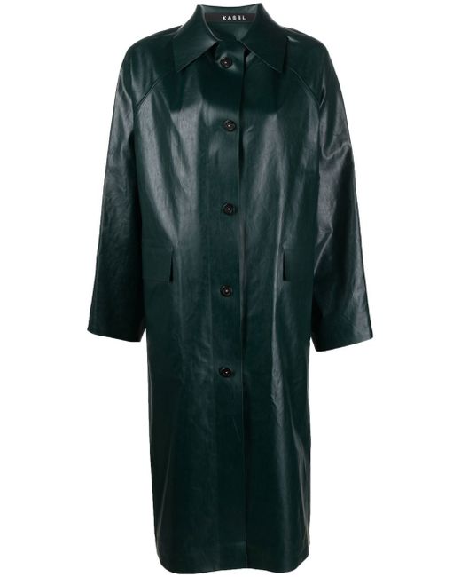 Kassl Editions faux-leather trench coat