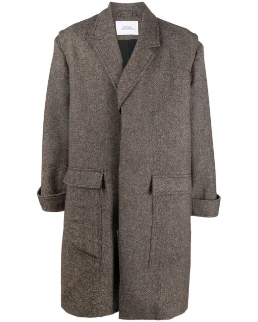 Bianca Saunders wide-shoulder wool coat