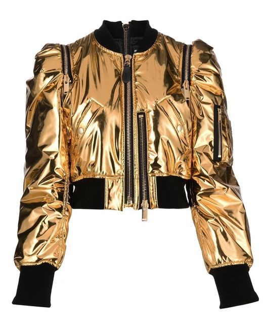 Undercover metallic zip-up bomber jacket