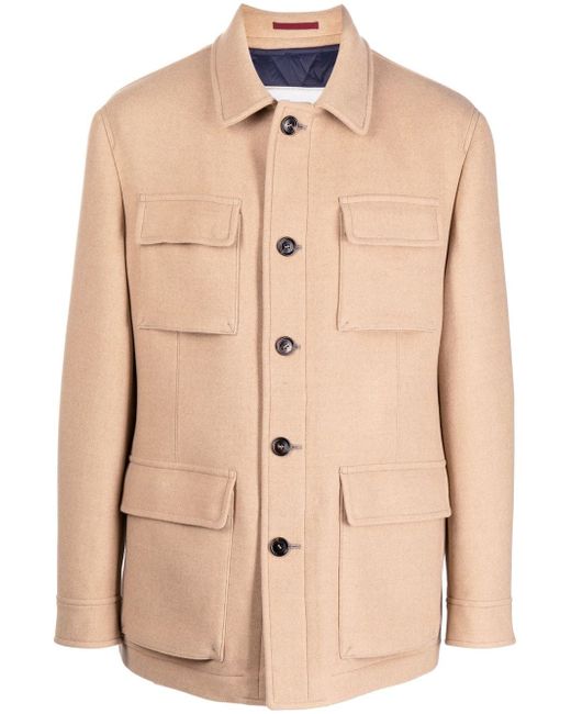Brunello Cucinelli patch-pocket wool shirt jacket