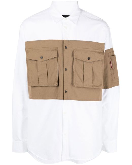 Dsquared2 panelled button-up shirt