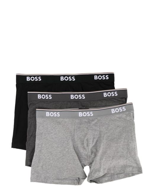 Boss logo-waistband boxers set of 3
