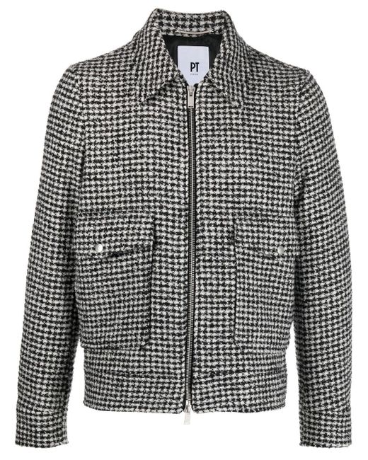 PT Torino check-pattern zip-up jacket
