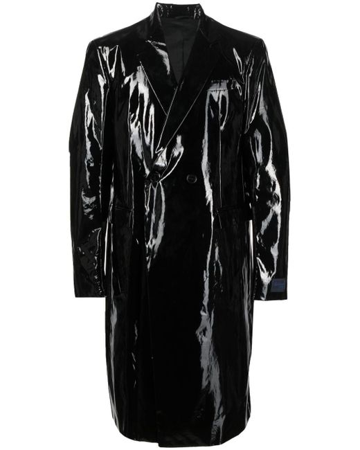 Raf Simons double-breasted glossy coat