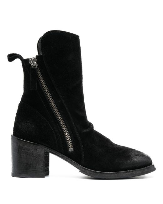 MoMa 70mm burnished-effect suede ankle boots