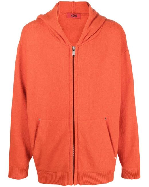 424 zip-up wool-blend hoodie