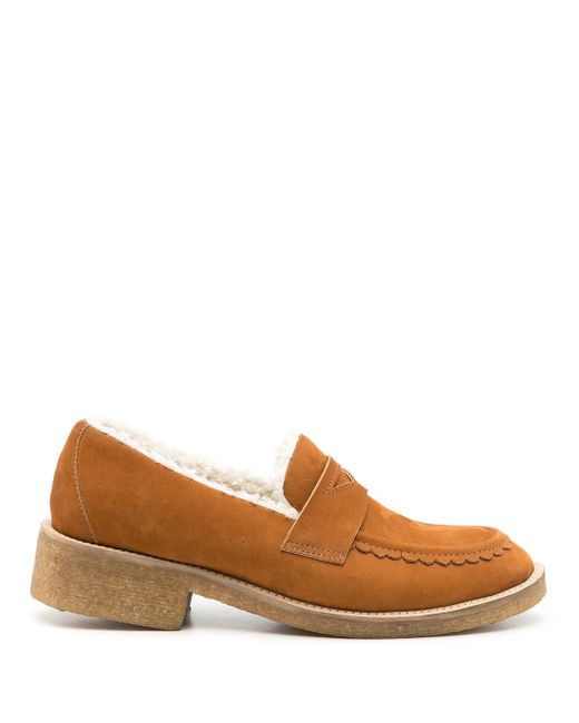 Sarah Chofakian Pullman shearling-trimmed loafers