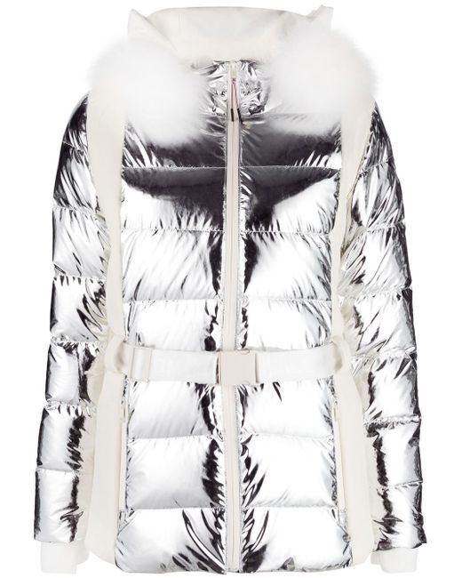 Yves Salomon metallic-effect padded down jacket