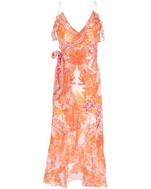 Camilla floral-print silk wrap dress