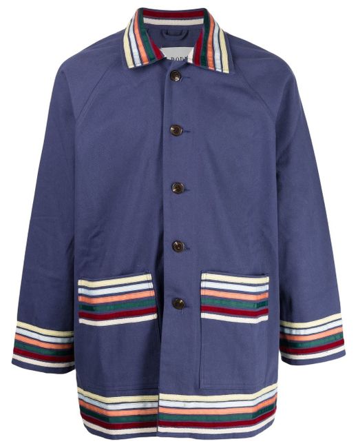 Bode stripe-detail shirt jacket