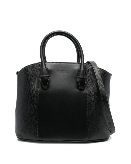 Furla logo-embossed leather tote bag