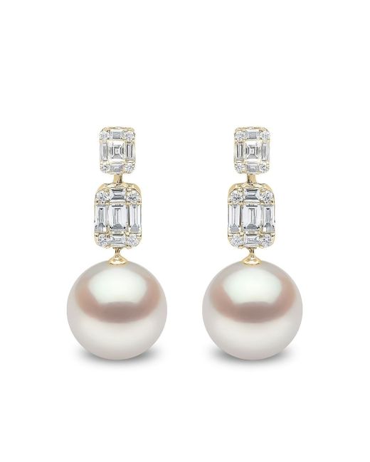Yoko London 18kt yellow Starlight South Sea pearl and diamond earrings