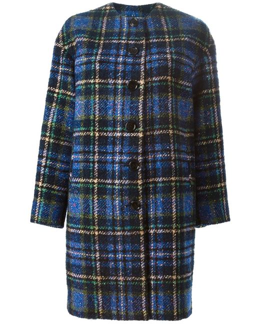 Love Moschino single breasted plaid coat