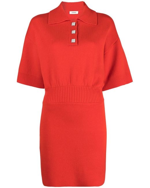 Sandro polo-collar knitted dress