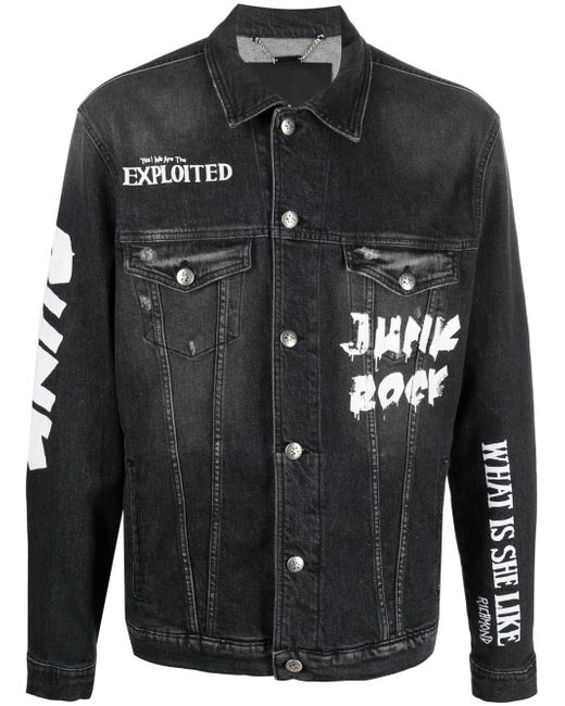 John Richmond Punk Rock printed denim jacket