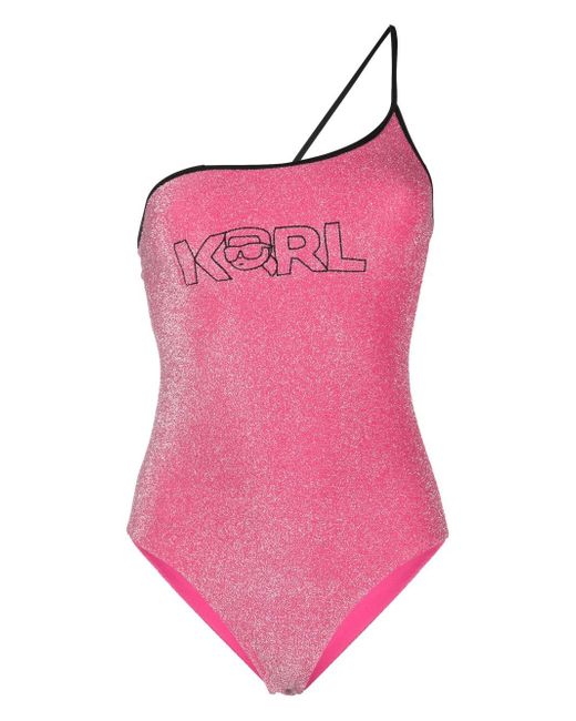 Karl Lagerfeld Ikonik 2.0 Lurex swimsuit