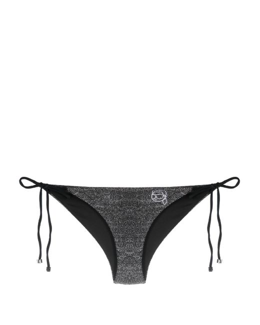 Karl Lagerfeld Ikonik lurex tie-fastening bikini bottoms