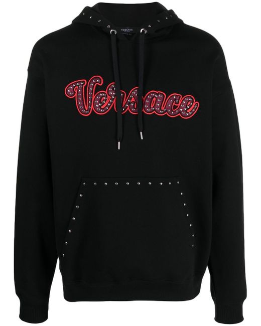 Versace studded logo hoodie