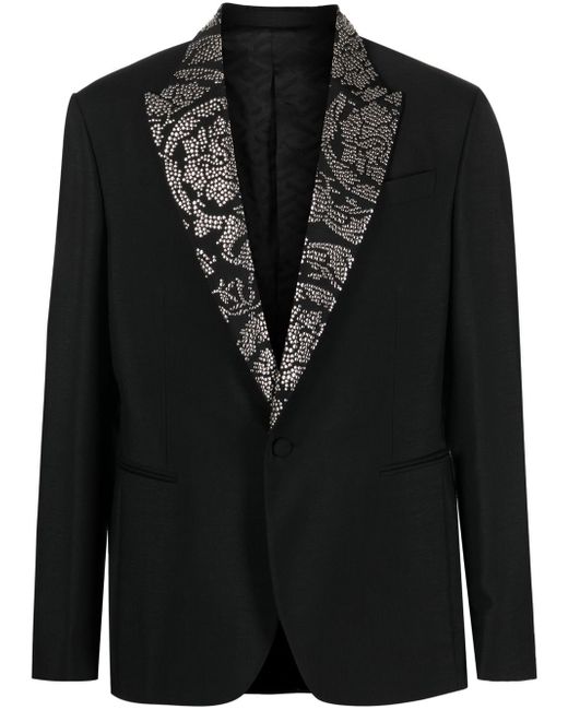 Versace Barocco-pattern stud-embellished blazer
