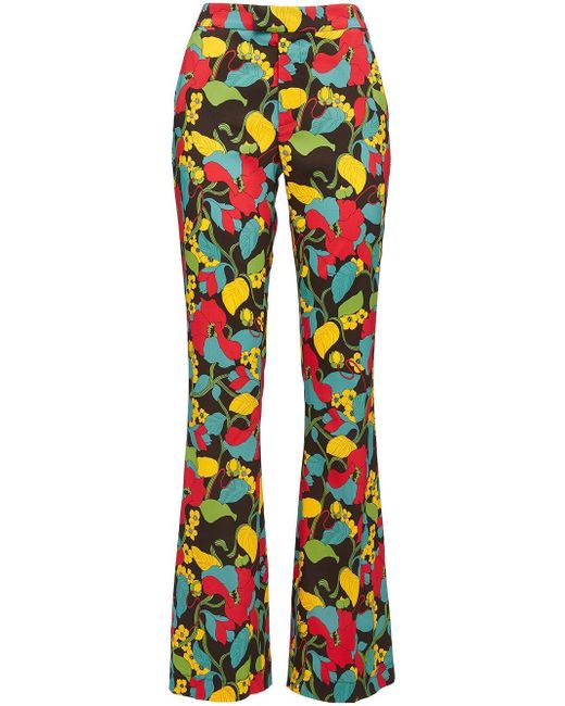 La Double J. Saturday Night floral-print flared trousers
