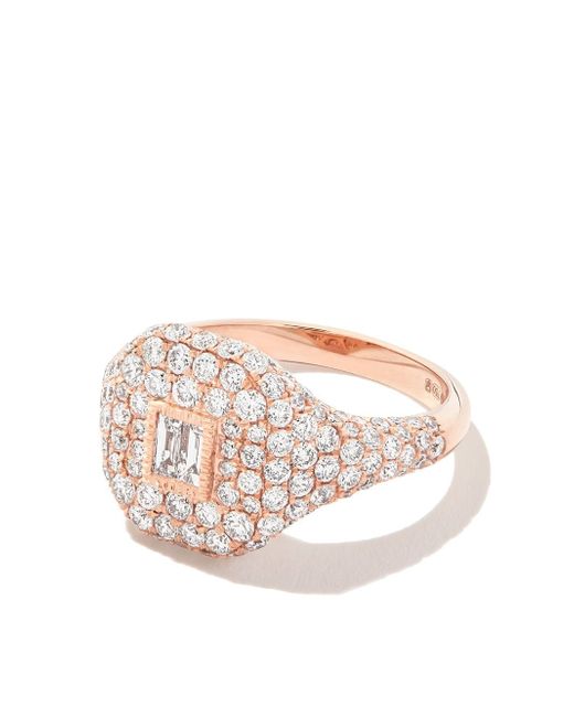 Shay 18kt rose gold diamond baguette pavé ring