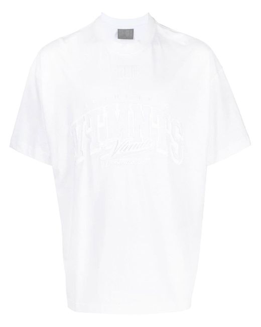 Vtmnts tonal logo-print cotton T-shirt