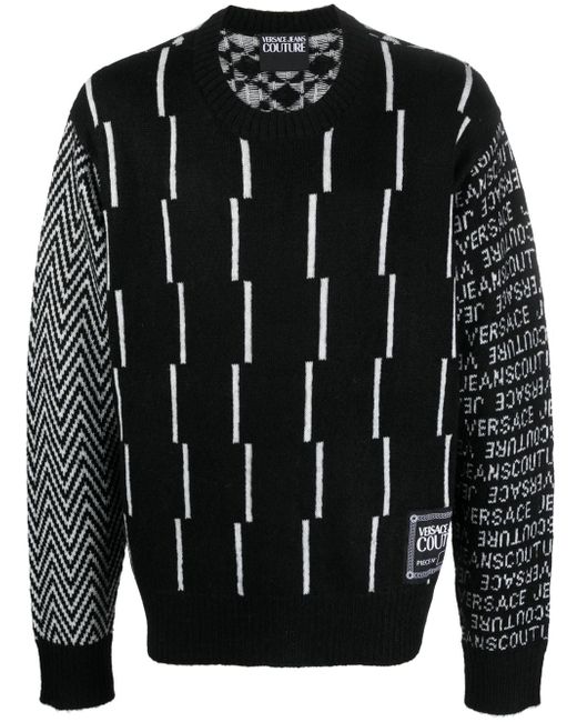Versace Jeans Couture geometric intarsia-knit jumper