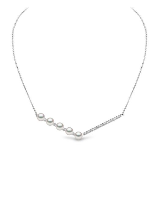 Yoko London 18kt white gold Trend Freshwater pearl and diamond necklace