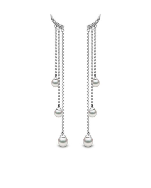 Yoko London 18kt white gold Trend freshwater pearl and diamond earrings