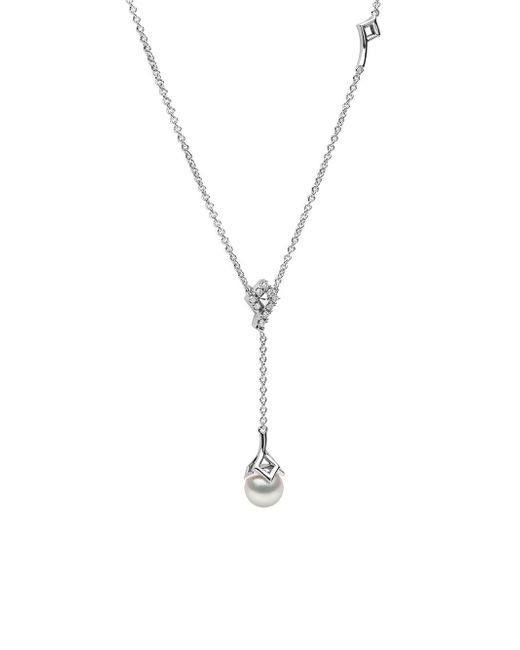 Yoko London 18kt white gold Trend freshwater pearl and diamond necklace