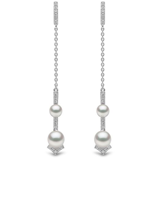 Yoko London 18kt white gold Trend Freshwater pearl and diamond earrings