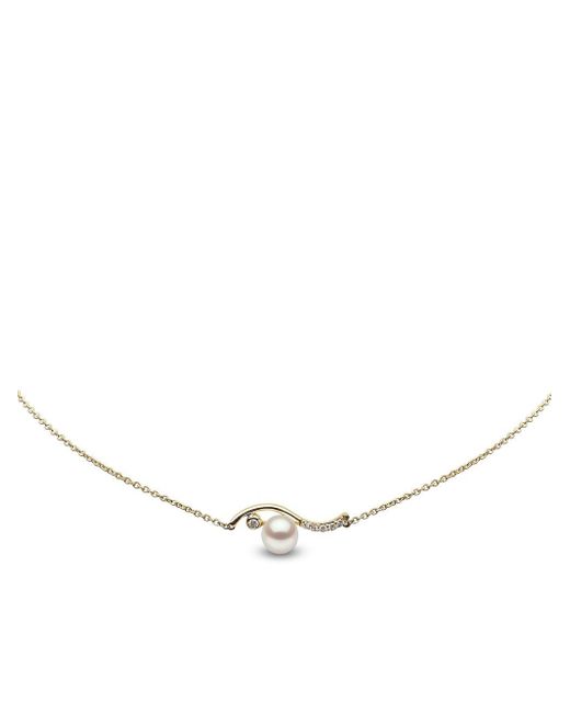 Yoko London 18kt yellow Trend freshwater pearl and diamond necklace