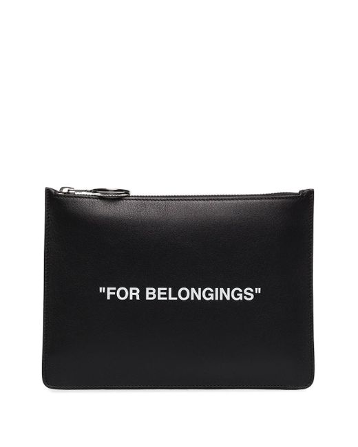 Off-White Quote leather pouch