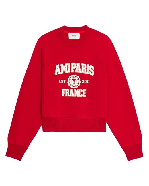 AMI Alexandre Mattiussi logo-print organic-cotton sweatshirt