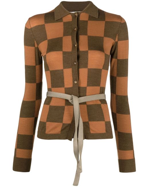 Nanushka checkerboard button-up cardigan