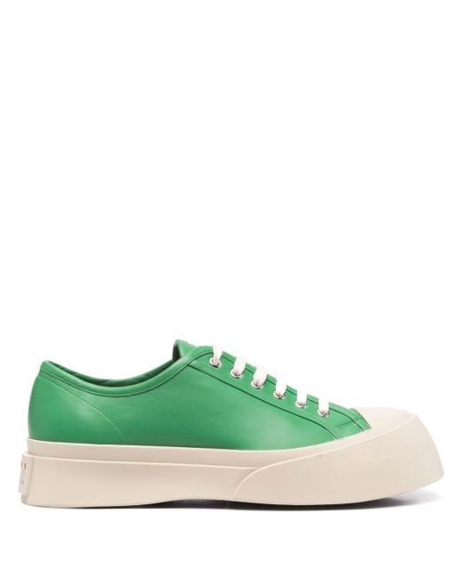 Marni logo-embossed leather sneakers