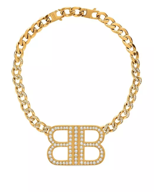 Balenciaga BB 2.0 rhinestone-embellished necklace