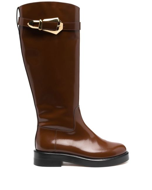 Alberta Ferretti leather knee-length boots