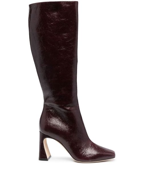 Alberta Ferretti sculpted-heel leather boots