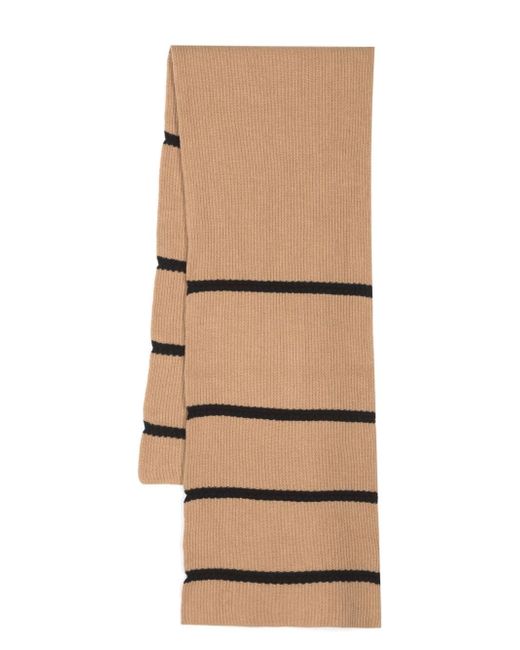 Johnstons of Elgin stripe-print knit scarf