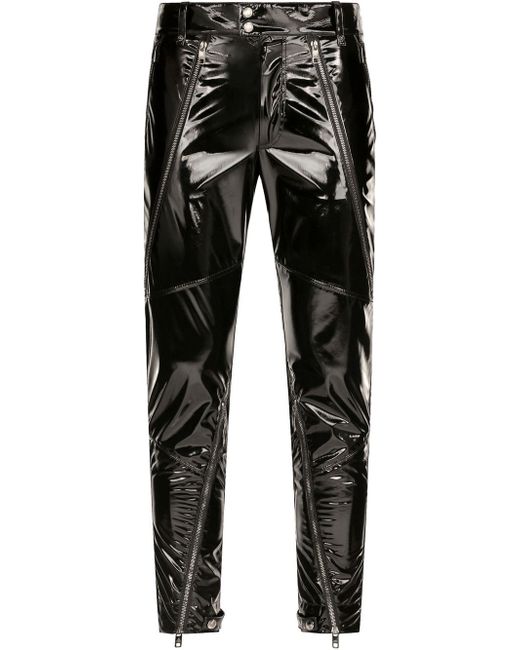 Dolce & Gabbana high-shine skinny-fit trousers