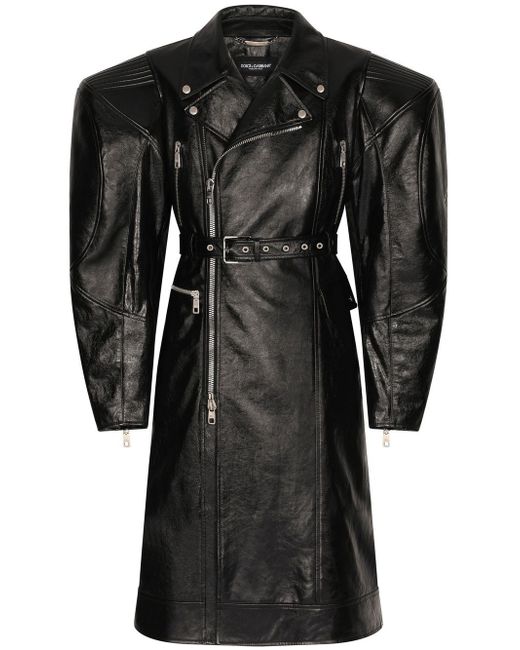 Dolce & Gabbana oversized leather trench coat