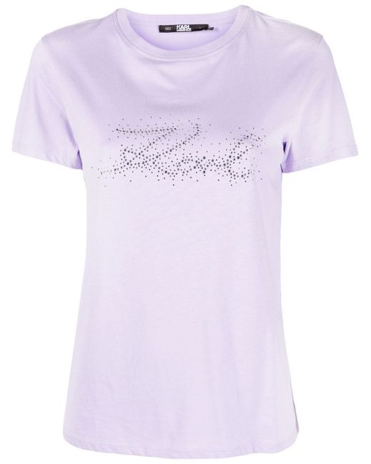 Karl Lagerfeld rhinestone-logo organic cotton T-shirt
