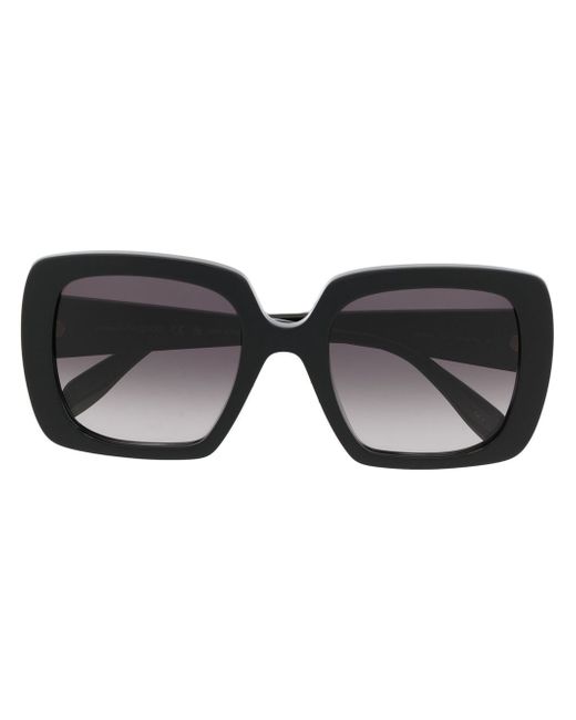 Alexander McQueen logo-print rectangle sunglasses