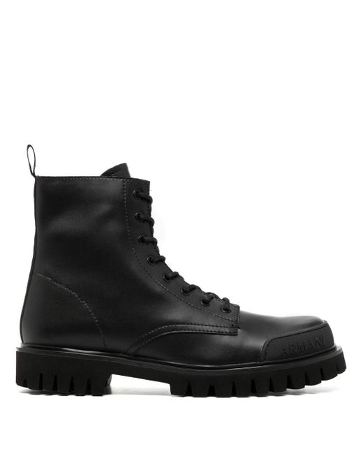 Armani Exchange lace-up leather ankle boots