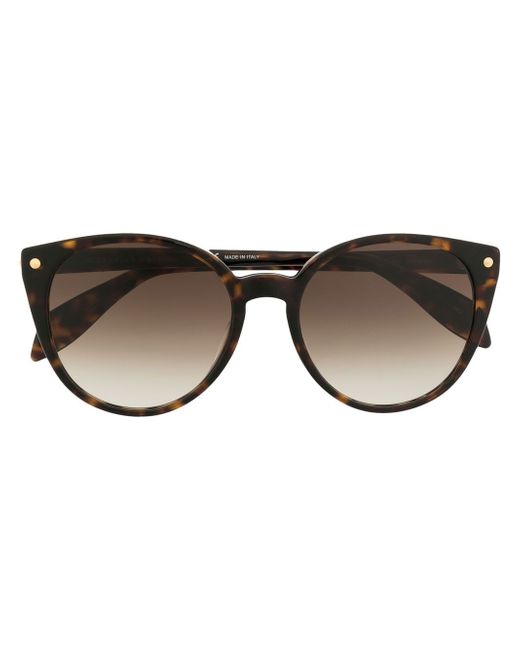 Alexander McQueen logo-detail tortoiseshell-effect sunglasses